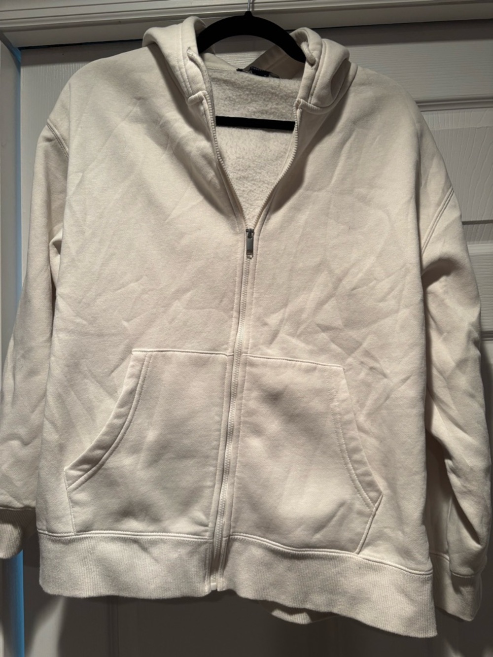 Forever 21 Cream Zip Hoodie